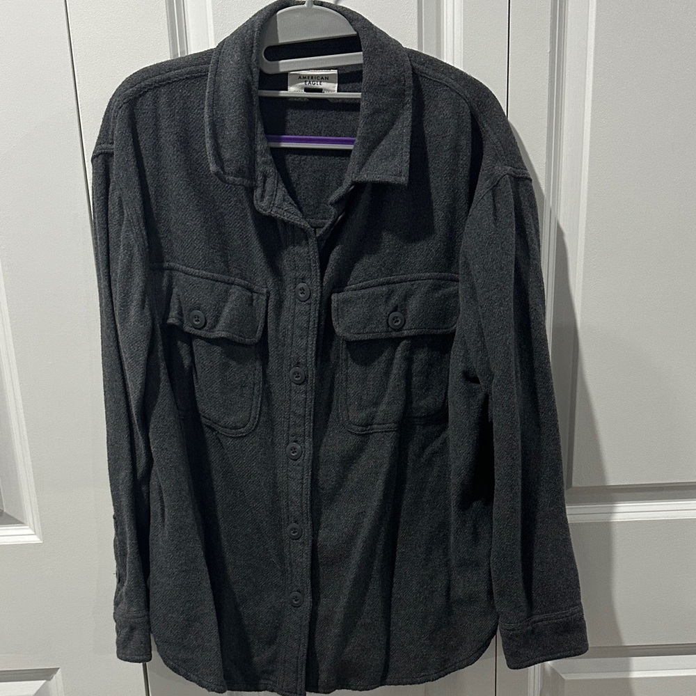 American Eagle Grey Button-Up Jacket - image 1